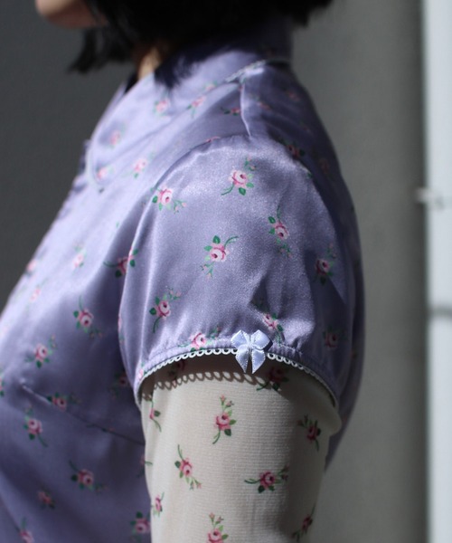G.V.G.V.（ジーヴィージーヴィー） ブラウス シャツ FLORAL SATIN