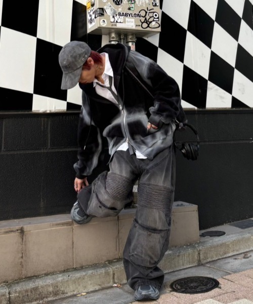 XU パーカー 「Never mind the XU」durty zip up hoodie / 「ネバー