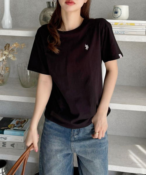 U.S. POLO ASSN./別注ワンポイント刺繍ハーフジップニット【限定