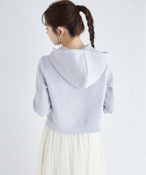 tocco closet パーカー パール付きダブルジップダンボール