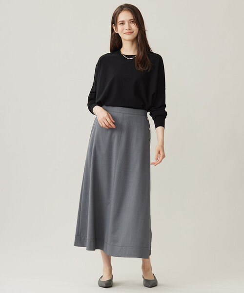 自由区（ジユウク） スカート TWラチネストレッチフレア スカート