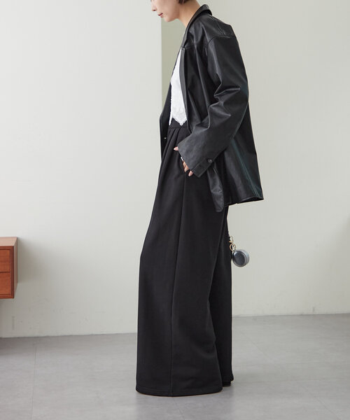 最終値下げ価格【omekashi】フェイクレザーテーラードジャケット