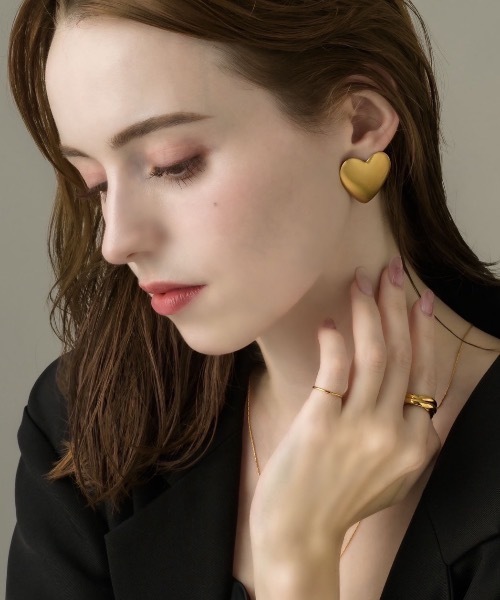 muku ピアス ビッグマットハートピアス レディース : ZOZOTOWN
