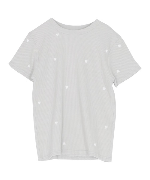 titivate（ティティベイト） tシャツ ハート柄刺繍Tシャツ レディース