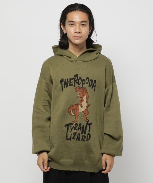 niko and…（ニコアンド） パーカー アソートモチーフジャカードニット