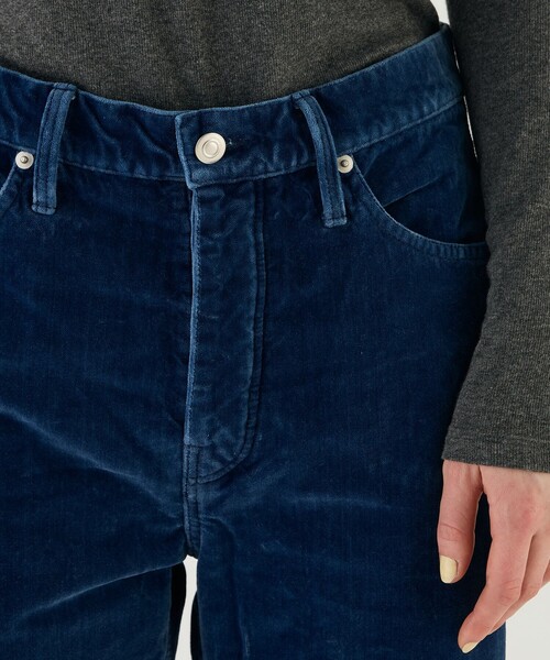 パンツ ベルベットインディゴ ストレートパンツ レディースの画像