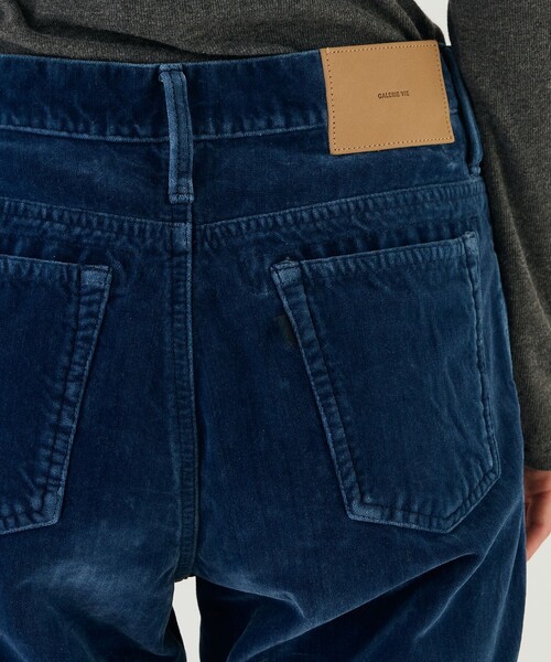 パンツ ベルベットインディゴ ストレートパンツ レディースの画像
