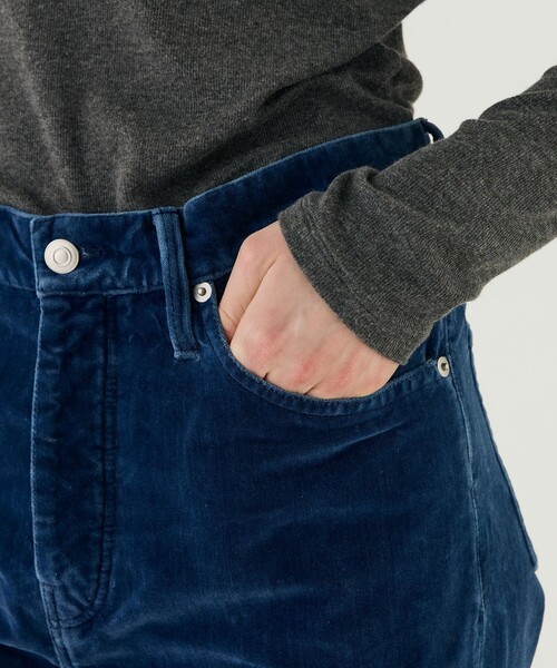 パンツ ベルベットインディゴ ストレートパンツ レディースの画像