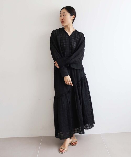 ルクールブラン（le．coeur blanc）/Fanakaシャドーチェックスカート le.coeur blanc（ルクールブラン） スカート Fanakaシャドーチェック