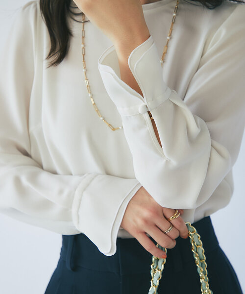 La boutique Bonbon シャツ ブラウス クルーネックメロー La boutique Bonbon シャツ ブラウス クルーネックメロー