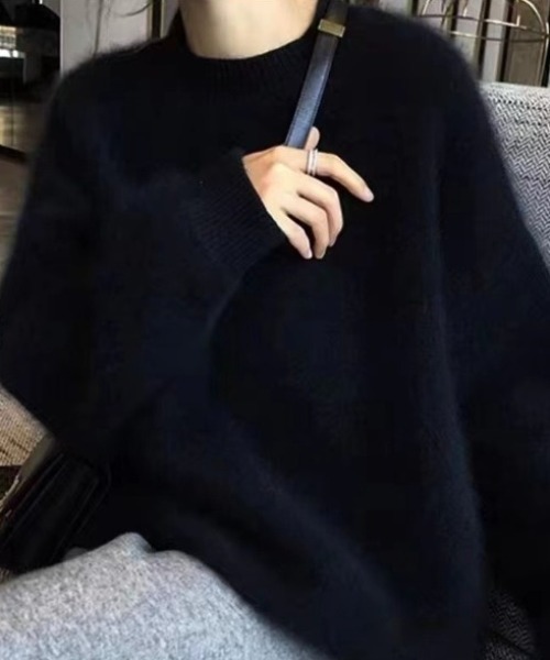 deux amour ニット セーター シャギーニット長袖プルオーバー