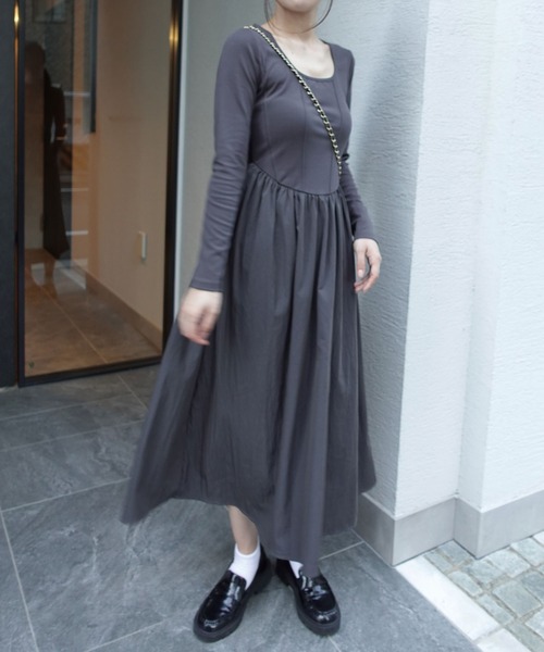 CORNERS(コーナーズ) ワンピース 異素材ドッキングワンピース CORNERS(コーナーズ) ワンピース 異素材ドッキングワンピース