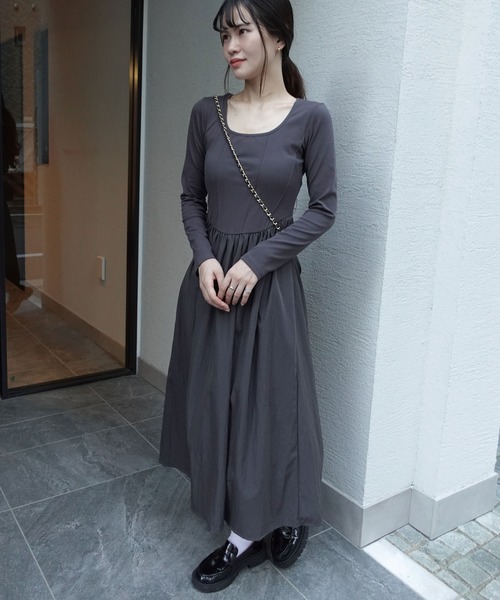 CORNERS（コーナーズ） ワンピース 異素材ドッキングワンピース