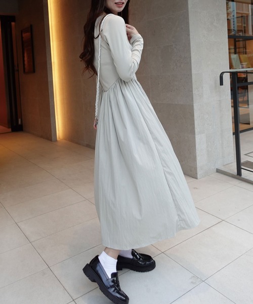 CORNERS（コーナーズ） ワンピース 異素材ドッキングワンピース
