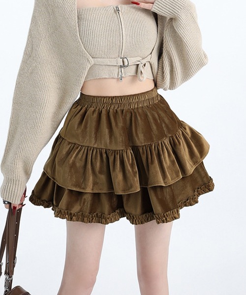 Sibra（シブラ） スカート ダブルフリルフレアミニスカート : ZOZOTOWN