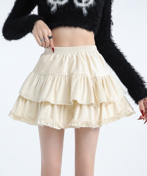 Sibra（シブラ） スカート ダブルフリルフレアミニスカート : ZOZOTOWN