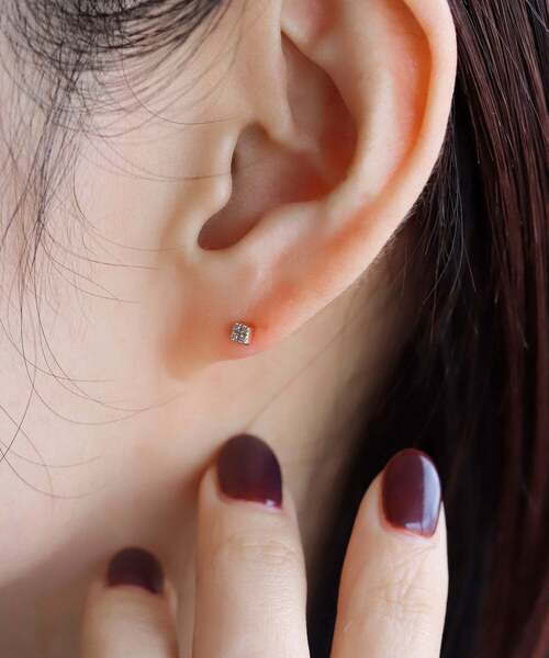 ピアス ROSETEN・スクエアダイヤピアス レディースの画像