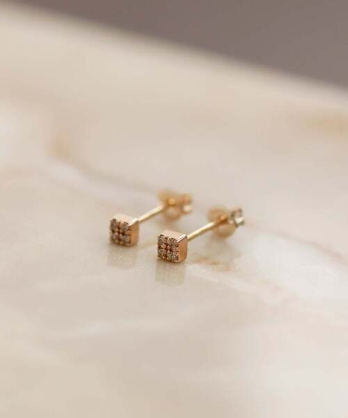 ピアス ROSETEN・スクエアダイヤピアス レディースの画像