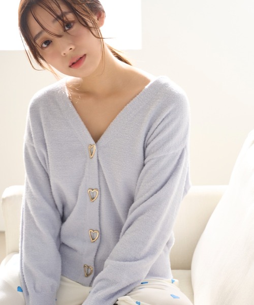 SNIDEL HOME パジャマ ルームウェア ハートボタンカーディガン