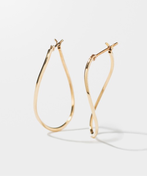 L&Co k10 ねじれフープピアス Jewel closet by L&Co. ピアス K10 フープ ピアス レディース メンズ