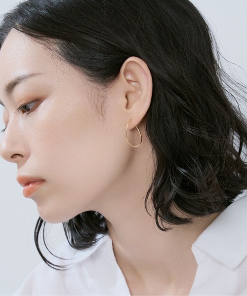 Jewel closet by L&Co. ピアス K10 フープ ピアス レディース メンズ