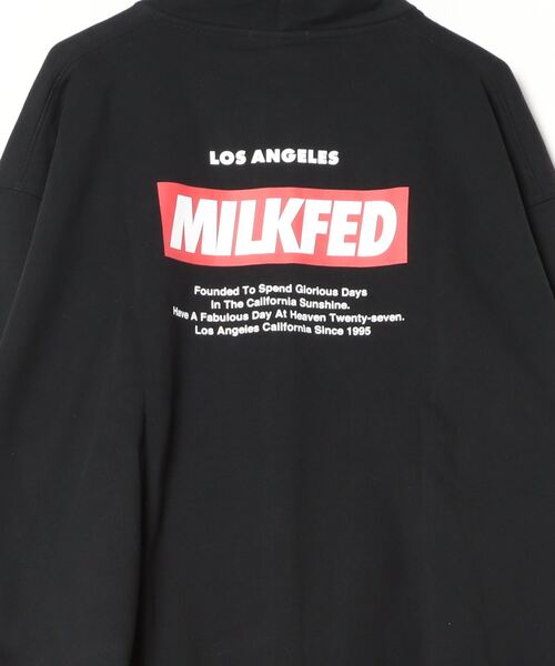 ミルクです❗ MILKFED. パーカー SLANT LOGO ZIP UP HOODIE レディース