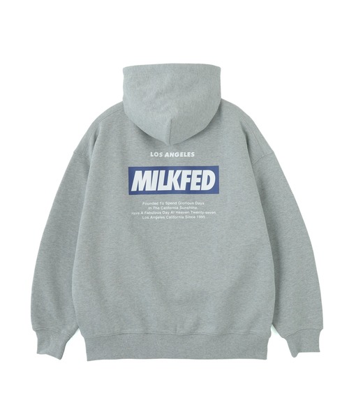 MILKFED. パーカー SLANT LOGO ZIP UP HOODIE レディース