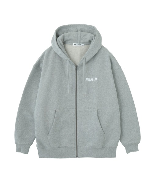 MILKFED. パーカー SLANT LOGO ZIP UP HOODIE レディース