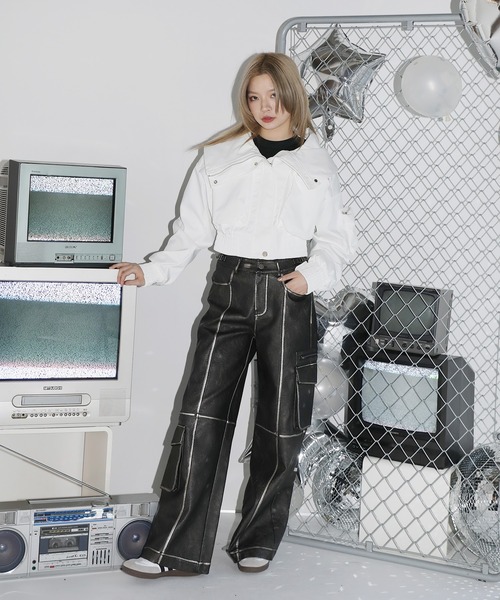 【期間限定価格】ENFOLD TOPメルトンリバー クロップドジャケット ENFOLD エンフォルド｜TOPメルトンリバー クロップドジャケット