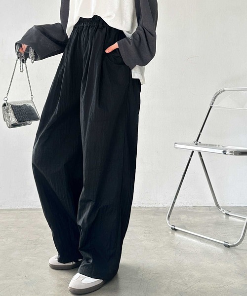 GeeRA（ジーラ） パンツ しぼ感が可愛いダブルタックナイロンカーブ