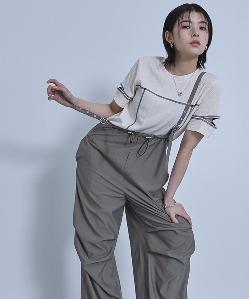 miette（ミエット） ワイドパンツ パンツ サスペンダー付き