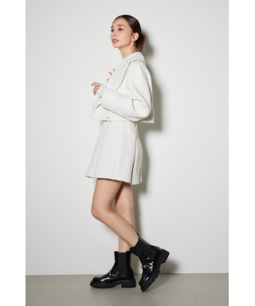 rienda（リエンダ） スカート ハイウエストツイードスコートショート