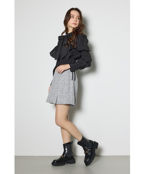 rienda（リエンダ） スカート ハイウエストツイードスコートショート