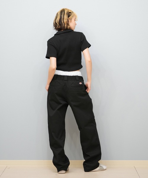 ☆デッドストック☆Dickies☆812☆ワークパンツ☆黒☆チノパン☆ Dickies チノパン Dickies/ディッキーズ ウエストタグレイヤード