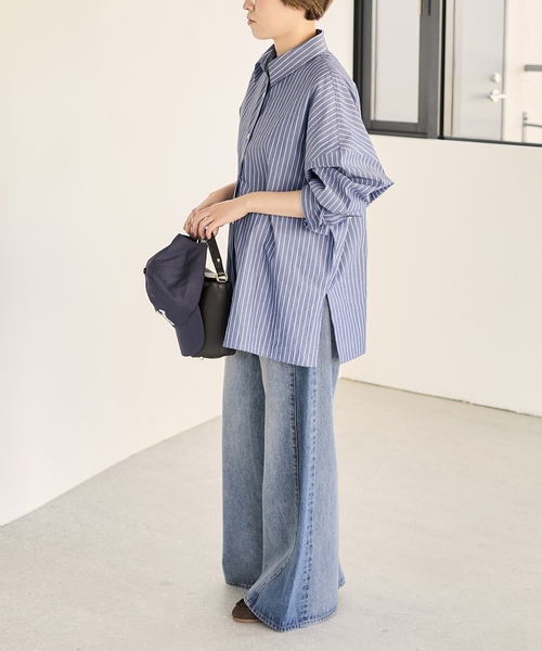 plage ブラウス シャツ FABRICA STRIPE レディース : ZOZOTOWN
