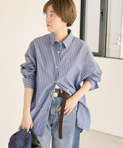 plage ブラウス シャツ FABRICA STRIPE レディース : ZOZOTOWN