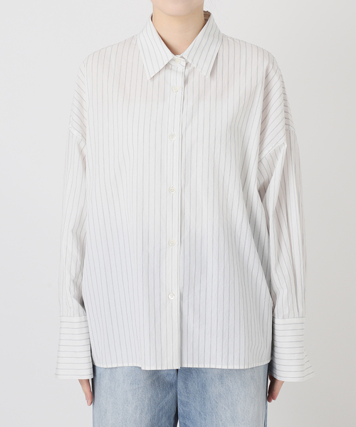 Plage　FABRICA STRIPE シャツ　ホワイト　サイズフリー FABRICA STRIPE シャツ（シャツ／ブラウス）｜Plage（プラージュ