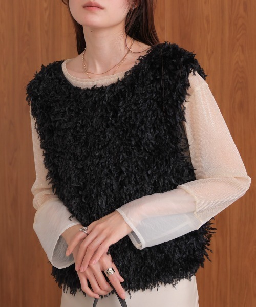 BAB（バブ） ベスト ジレ 「選べるデザイン/前後2WAY」フリンジ2WAY