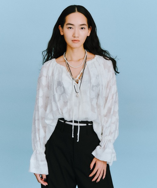 【新品未使用】インナータンク付き前後2wayカットジャガードブラウス styling/ ブラウス シャツ カットジャガード2WAYブラウス