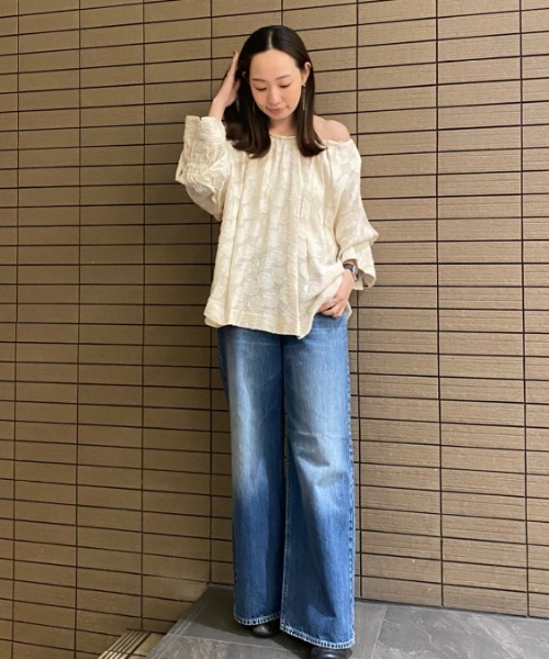 【新品未使用】インナータンク付き前後2wayカットジャガードブラウス styling/ ブラウス シャツ カットジャガード2WAYブラウス