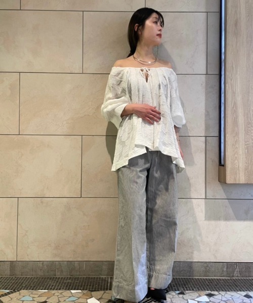 【新品未使用】インナータンク付き前後2wayカットジャガードブラウス styling/ ブラウス シャツ カットジャガード2WAYブラウス