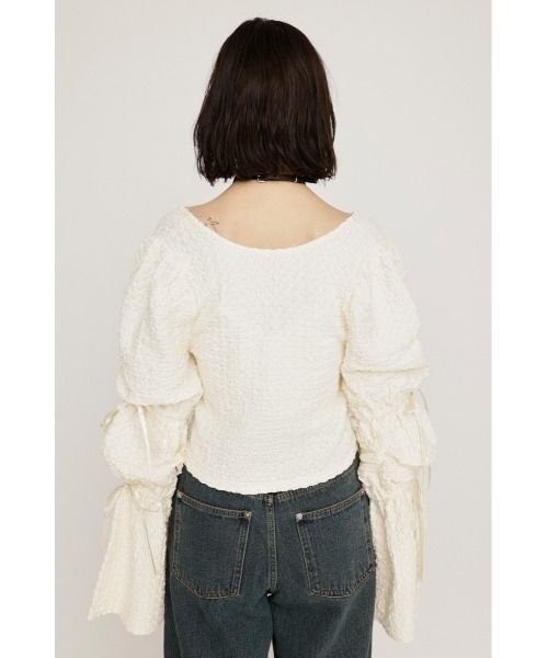 SLY RIBBON SLEEVE 2WAY JQ トップス ホワイト