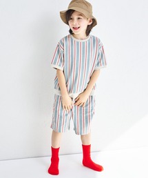 Apolina kids  ストライプ柄セットアップ　2-3Y レトロストライプ柄キッズセットアップ|モダンでシックな