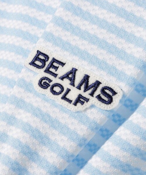 トレーナー スウェット PURPLE LABEL / 細ボーダー 半袖 モックネック シャツ レディース BEAMS GOLF トレーナー スウェット PURPLE LABEL / 細ボーダー