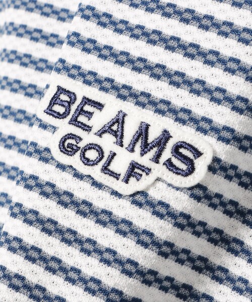トレーナー スウェット PURPLE LABEL / 細ボーダー 半袖 モックネック シャツ レディース BEAMS GOLF トレーナー スウェット PURPLE LABEL / 細ボーダー