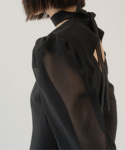 【KnuthMarf】asymmetry sheer long onepiece asymmetry sheer long one piece/4color | KNUTH MARF