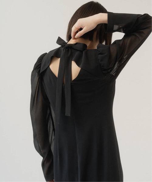 【KnuthMarf】asymmetry sheer long onepiece asymmetry sheer long one piece/4color | KNUTH MARF
