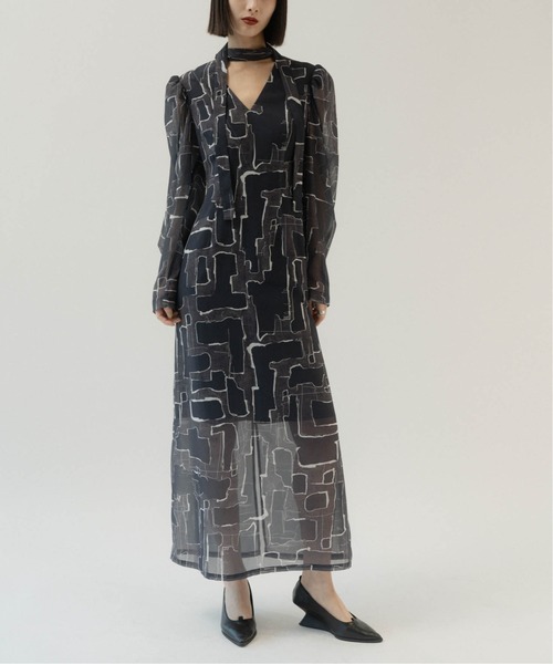 Knuth Marf ワンピース puff sleeve sheer one piece : ZOZOTOWN