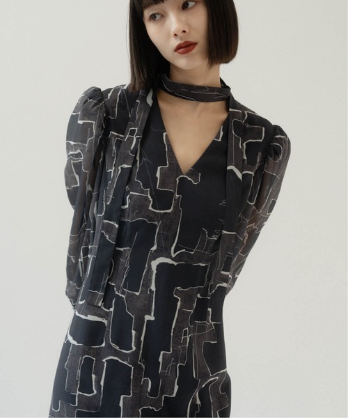 【THEAIRTOWN】fairy knit puff ops スカーフセットワンピース★ スタッズ＆フールスカーフ ワンピース - チョコレート | ZARA