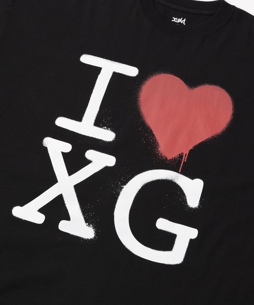 X-girl ワンピース STENCIL I LOVE XG LOGO S/S BIG TEE DRESS